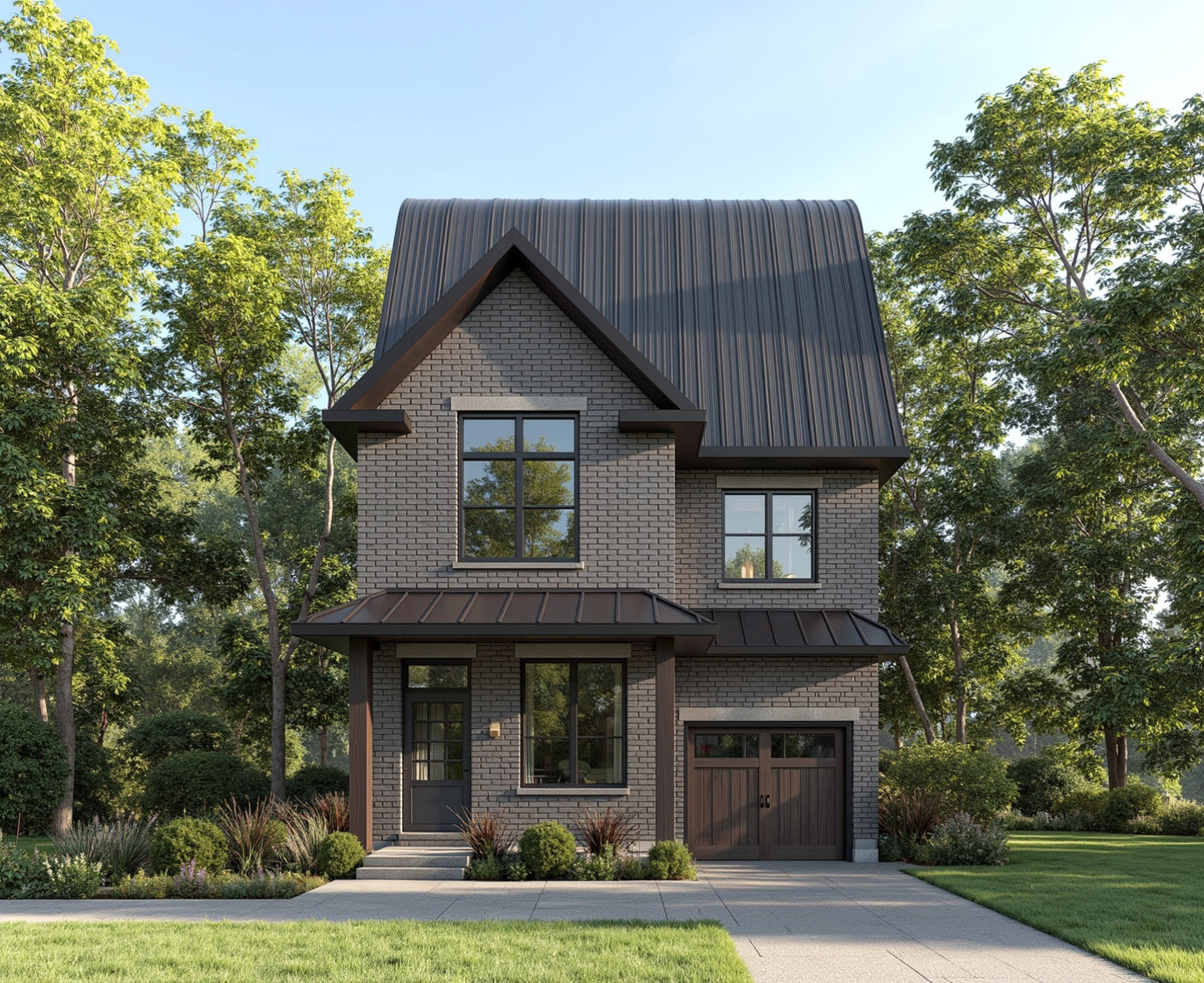 #001 - 4-Bedroom Modern Family Home Plan with Loft & Finished Basement