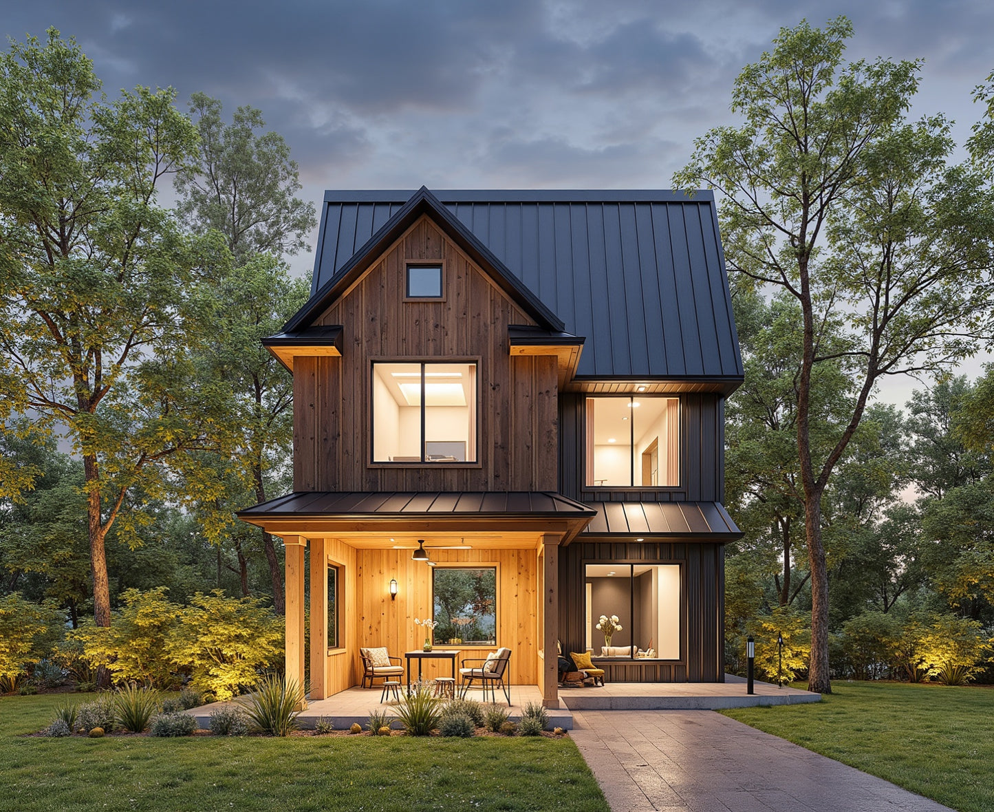 #001 - 4-Bedroom Modern Family Home Plan with Loft & Finished Basement