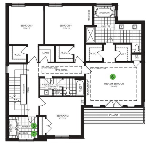 #004 5-Bedroom Luxury Home Plan with Office, Breakfast Nook & Balcony