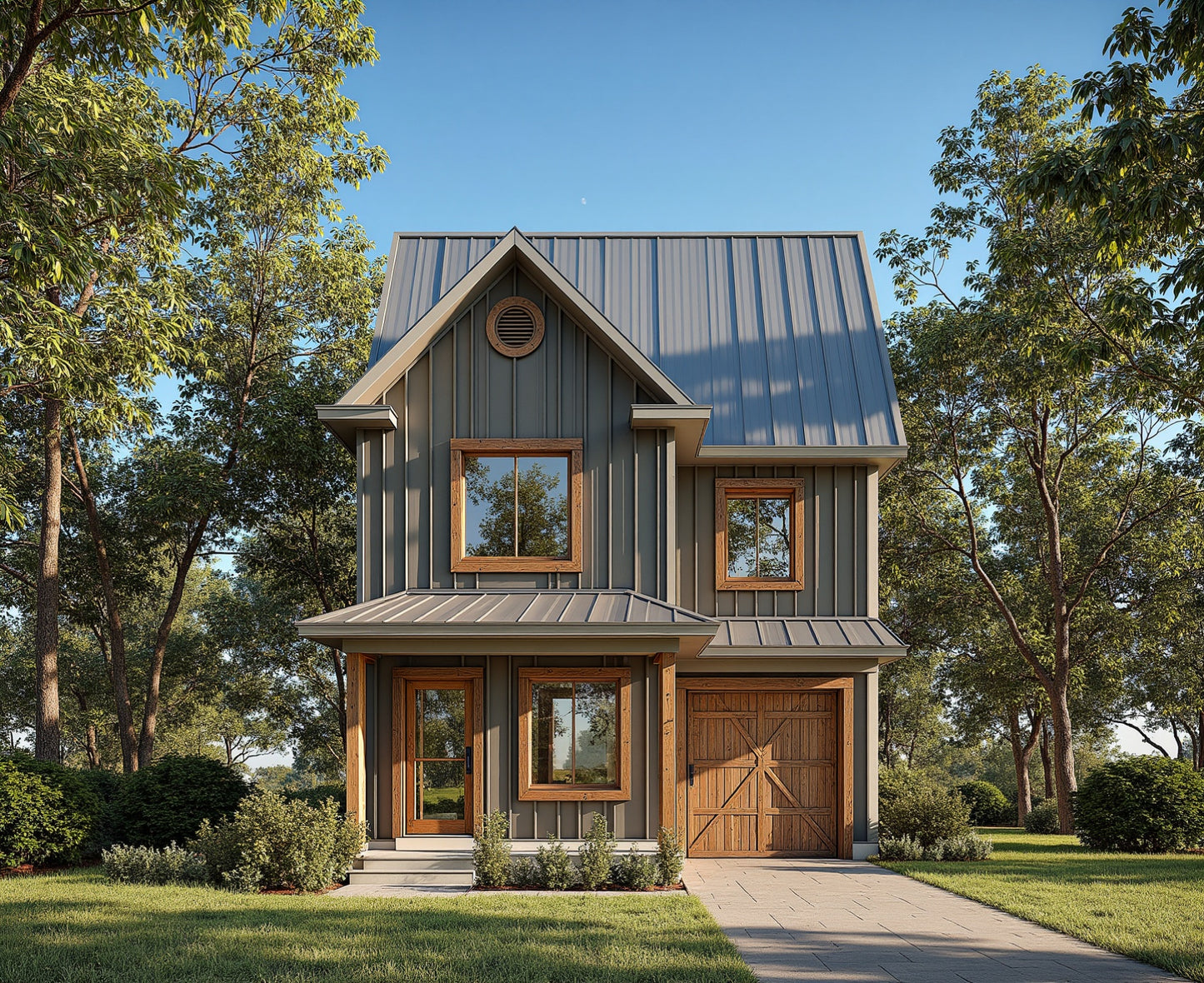 #001 - 4-Bedroom Modern Family Home Plan with Loft & Finished Basement