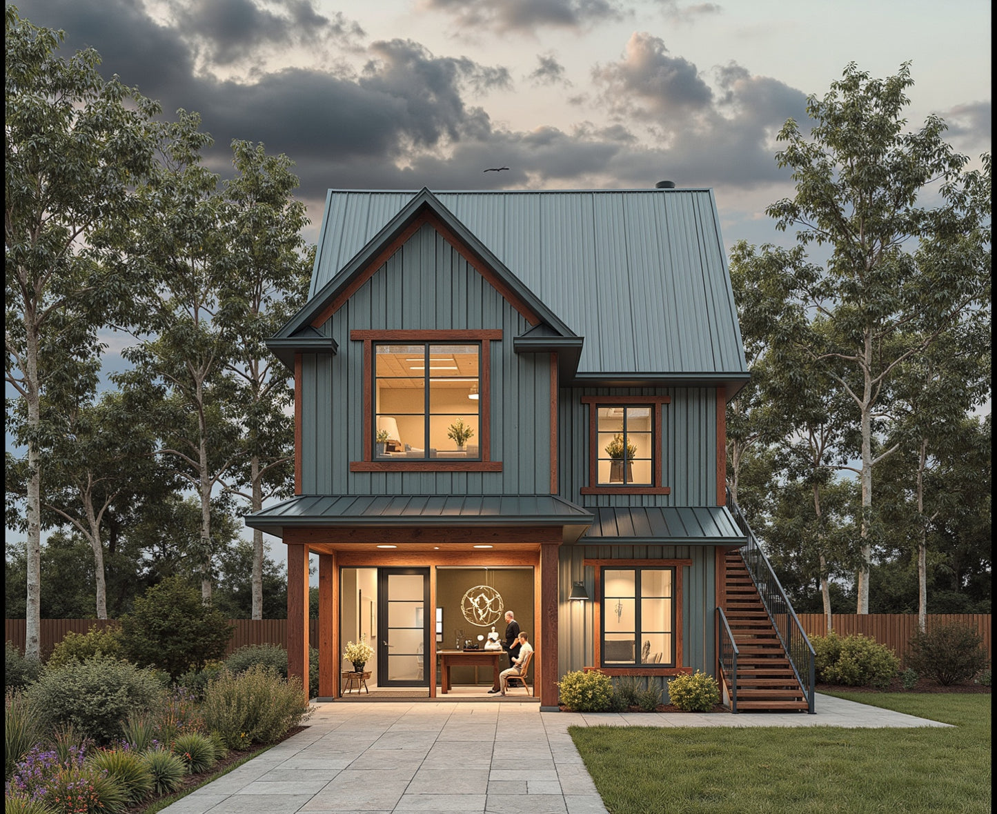 #001 - 4-Bedroom Modern Family Home Plan with Loft & Finished Basement