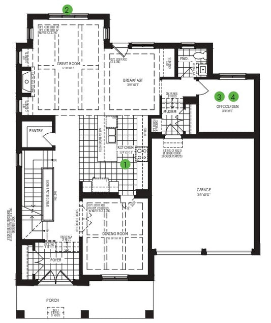 #004 5-Bedroom Luxury Home Plan with Office, Breakfast Nook & Balcony